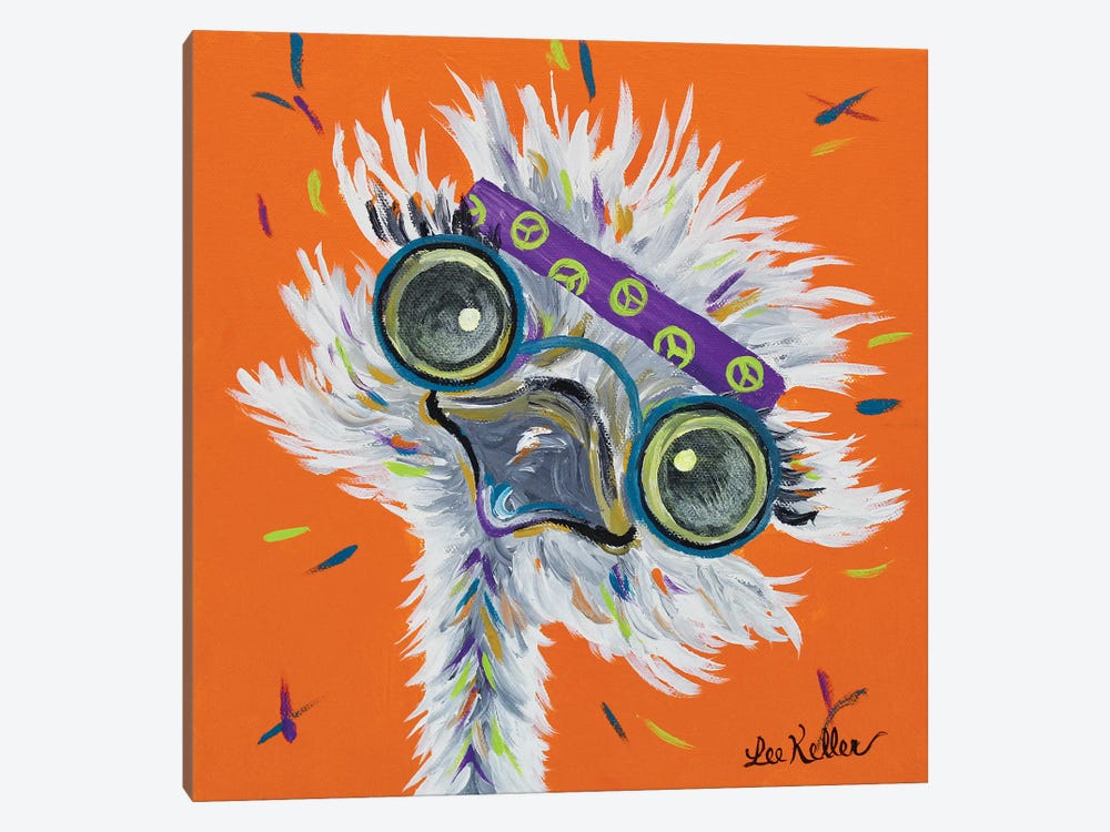 Ostrich Lennon by Hippie Hound Studios 1-piece Canvas Art