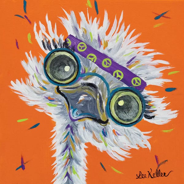 Ostriches: Ostrich Lennon by Hippie Hound Studios