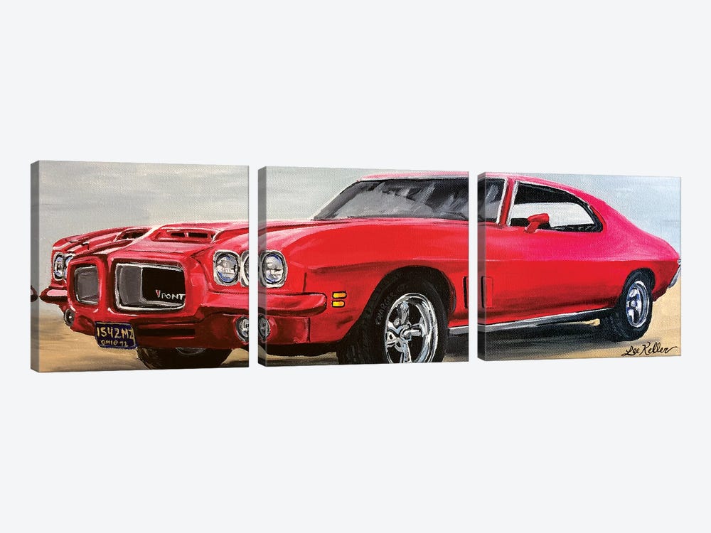 Pontiac Lemans Classic Car by Hippie Hound Studios 3-piece Canvas Artwork