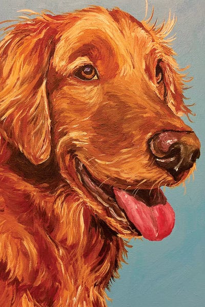 Golden Retrievers: Red Retriever On Beach by Hippie Hound Studios