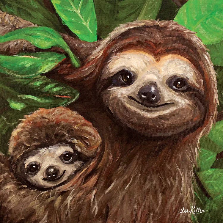 Sloth All Smiles by Hippie Hound Studios wall art