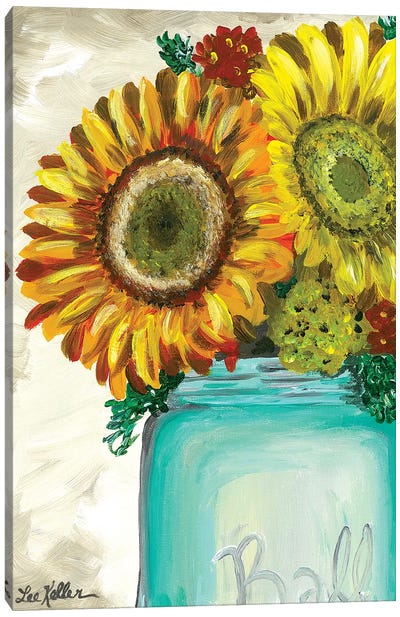 Sunflower 'Flowers From The Farm' Canvas Art Print - Large Art for Kitchen