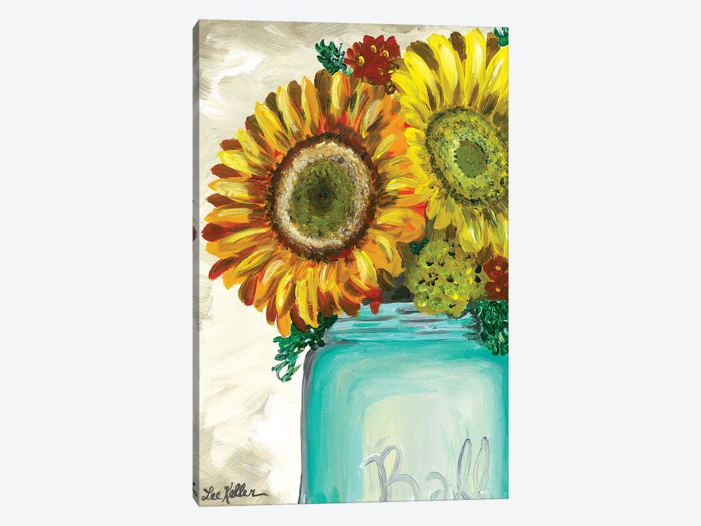 Sunflower 'Flowers From The Farm' by Hippie Hound Studios 1-piece Canvas Art