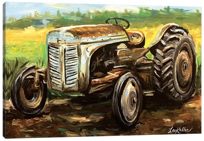 Vintage Tractor Canvas Art Print - Hippie Hound Studios