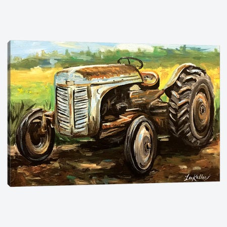 Vintage Tractor Canvas Print #HHS485} by Hippie Hound Studios Canvas Art Print