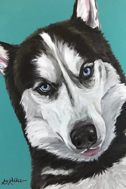 Husky On Seafoam by Hippie Hound Studios wall art