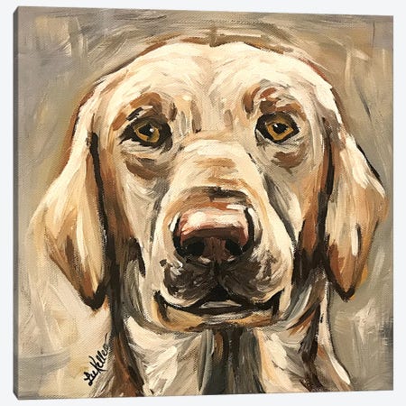 Yellow Lab On Neutral Canvas Print #HHS492} by Hippie Hound Studios Canvas Print