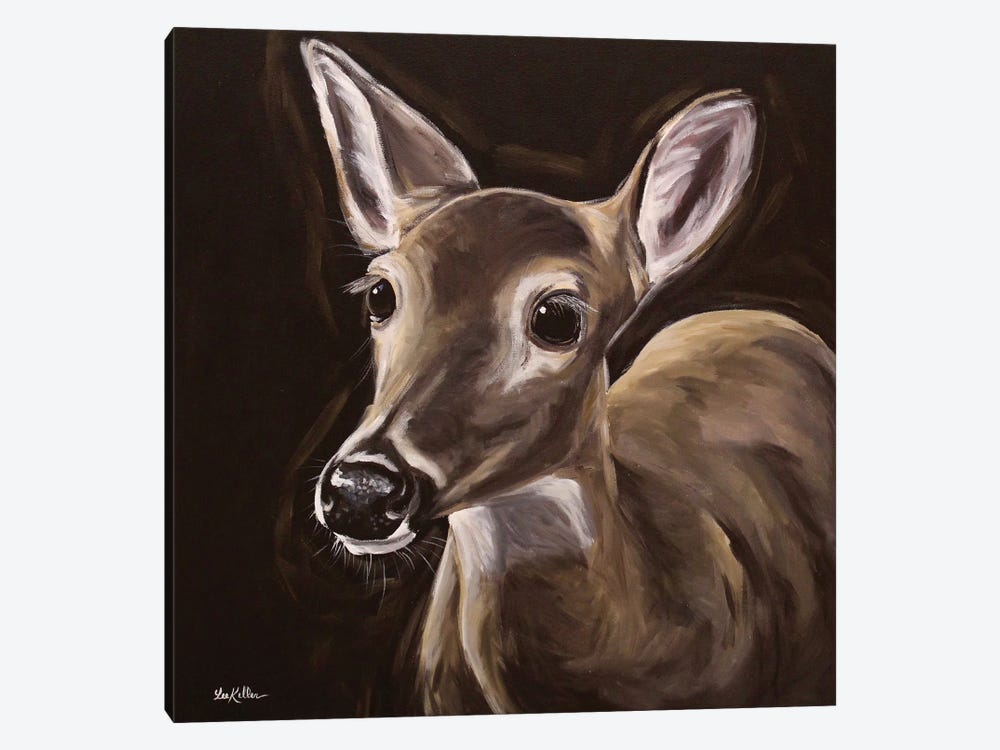 Nightfall, Whitetail Deer Painting by Hippie Hound Studios 1-piece Canvas Artwork