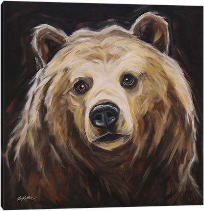 Honey The Grizzly Bear Canvas Art Print - Hippie Hound Studios