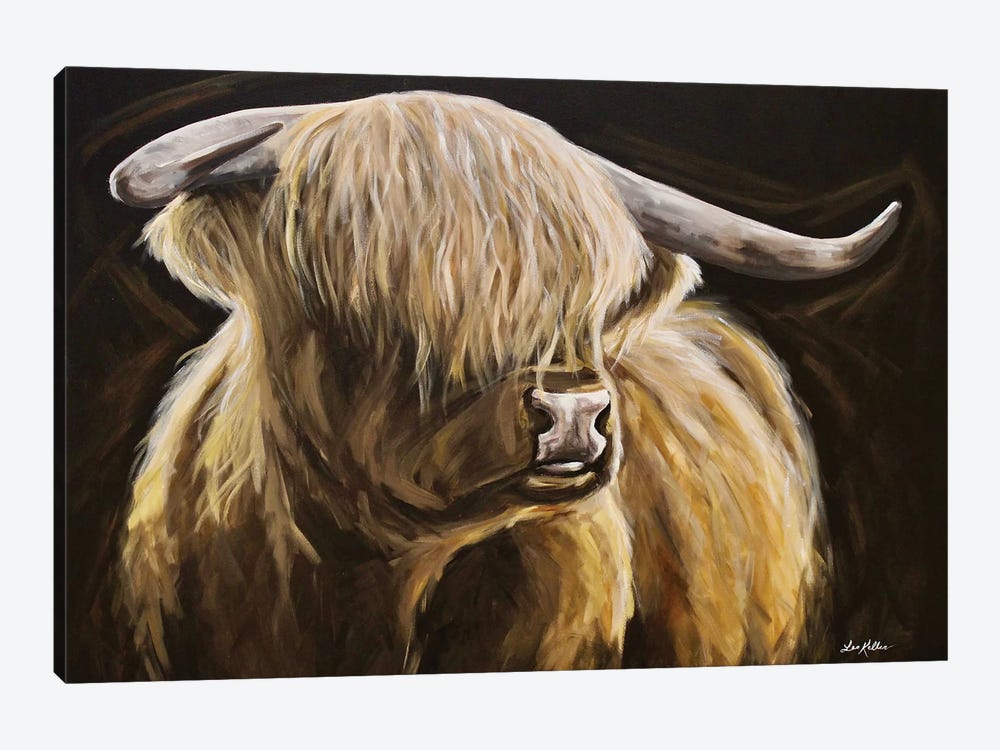 Clyde The Highland Cow by Hippie Hound Studios 1-piece Canvas Artwork
