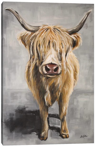 Shep The Highland Cow Canvas Art Print - Cow Art