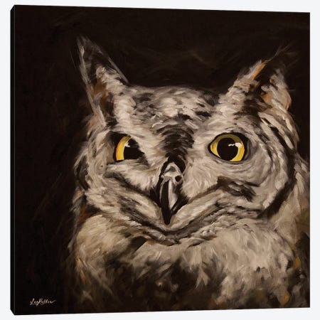 Midnight, Owl Art Canvas Print #HHS504} by Hippie Hound Studios Canvas Wall Art