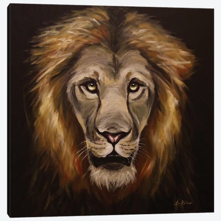Trust Me Lion Painting Canvas Print #HHS510} by Hippie Hound Studios Canvas Artwork