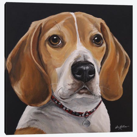 Indy The Beagle Canvas Print #HHS517} by Hippie Hound Studios Canvas Art Print