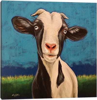 Luna The Goat Canvas Art Print - Goat Art