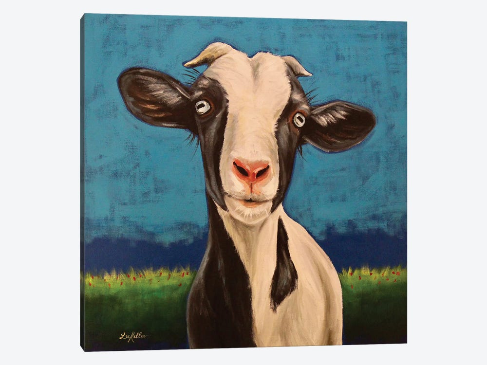 Luna The Goat by Hippie Hound Studios 1-piece Canvas Wall Art