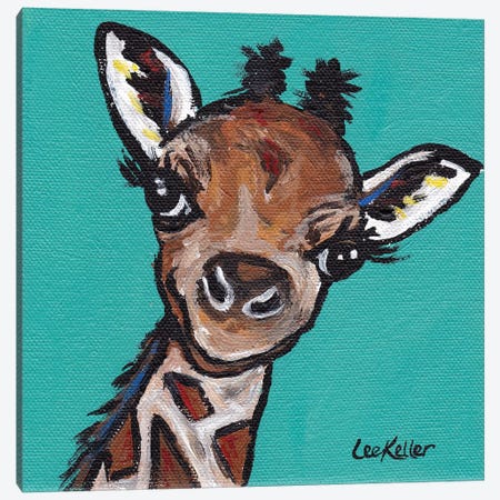 Lucy The Giraffe Canvas Print #HHS51} by Hippie Hound Studios Art Print
