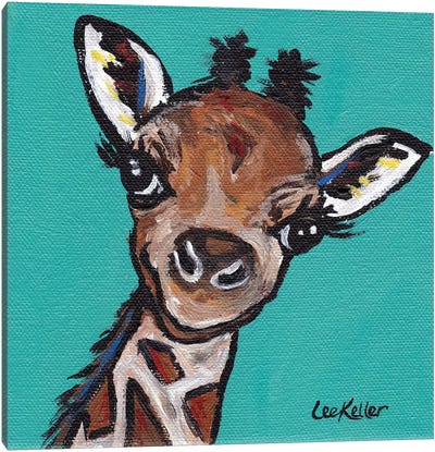 Lucy The Giraffe Canvas Art Print - Giraffe Art