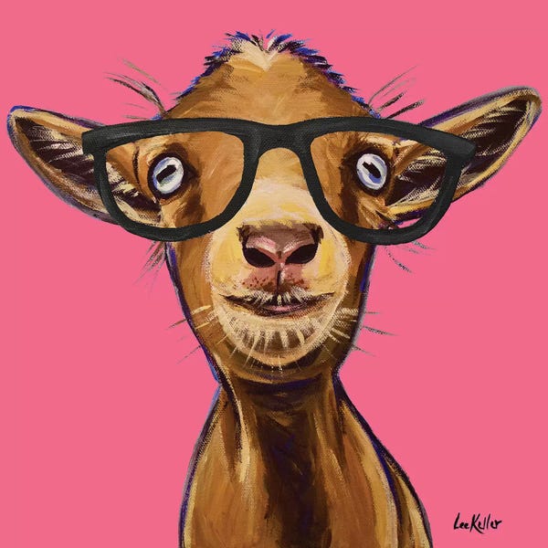 Goats: Poundcake The Goat With Glasses by Hippie Hound Studios