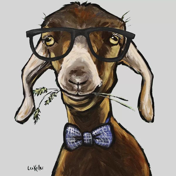 Hippie Hound Studios: Billy The Kid, Goat With Glasses by Hippie Hound Studios