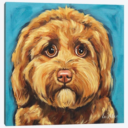 Sweet Chocolate Golden Doodle Canvas Print #HHS549} by Hippie Hound Studios Art Print
