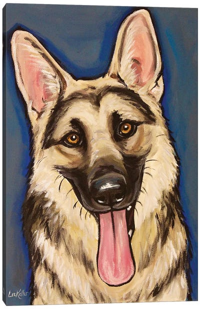 Happy German Shepherd Canvas Art Print - German Shepherd Art