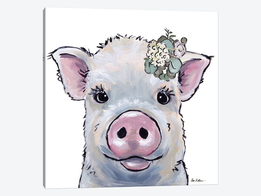 Farmhouse Pig, Delbert by Hippie Hound Studios 1-piece Art Print