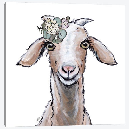 Farmhouse Goat Shyla Canvas Print #HHS556} by Hippie Hound Studios Art Print