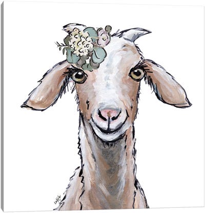 Farmhouse Goat Shyla Canvas Art Print - Goat Art