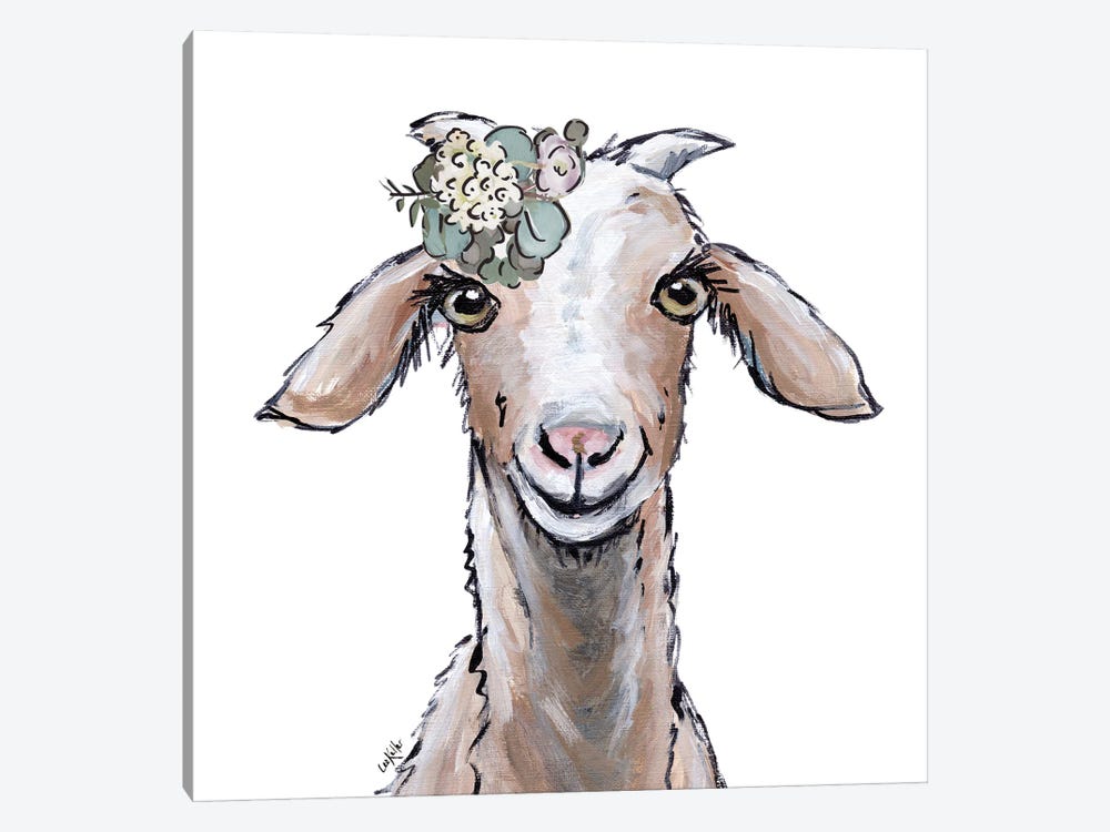 Farmhouse Goat Shyla by Hippie Hound Studios 1-piece Canvas Art