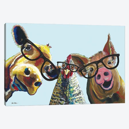 Triple The Fun, Farmhouse Animals Trio Canvas Print #HHS560} by Hippie Hound Studios Canvas Art Print