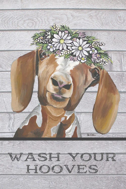 Goat Bathroom Art, Wash Your Hooves