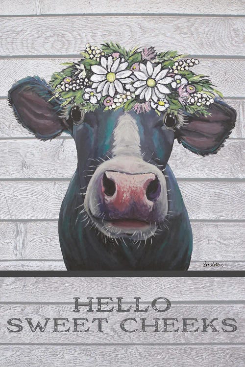 Cow Bathroom Art, Hello Sweet Cheeks