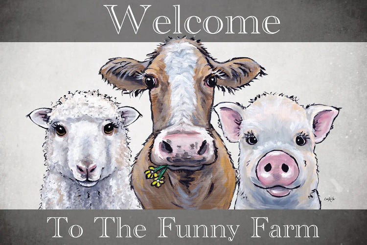 Welcome To The Funny Farm, Fa - Canvas Wall Art | Hippie Hound Studios