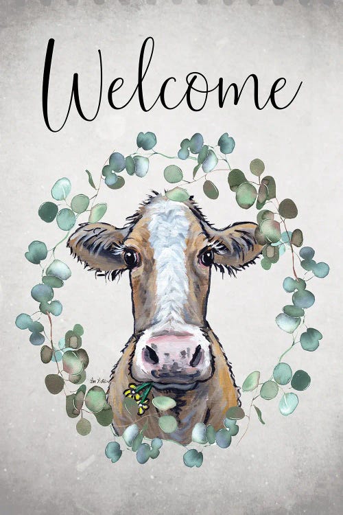 Cow Welcome Sign, Farmhouse Cow Art