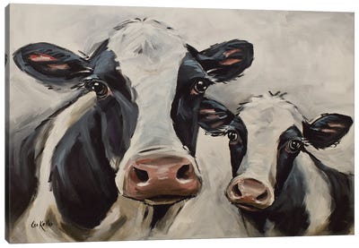 Farmhouse Cow Art, Mini-Me I Canvas Art Print - Hippie Hound Studios