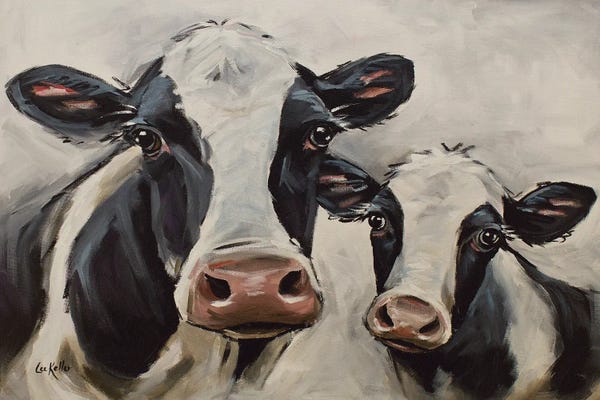 Kitchen: Farmhouse Cow Art, Mini-Me I by Hippie Hound Studios