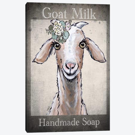 Goat Milk Sign, Goat Farmhouse Art, 'Shyla' Goat Sign Canvas Print #HHS581} by Hippie Hound Studios Canvas Print