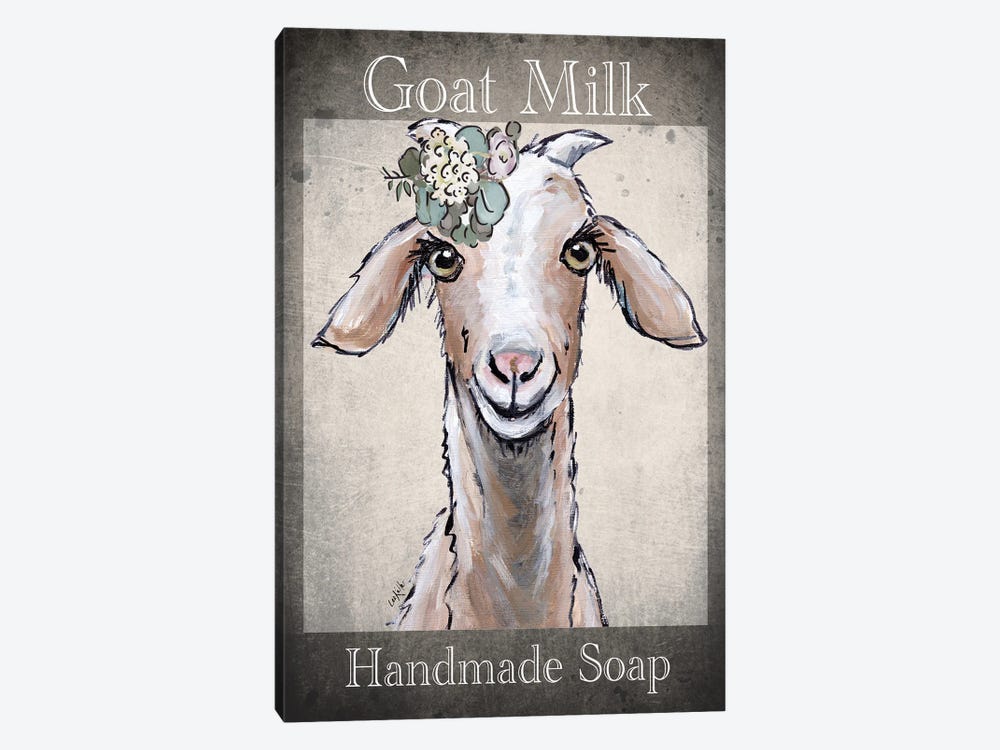 Goat Milk Sign, Goat Farmhouse Art, 'Shyla' Goat Sign by Hippie Hound Studios 1-piece Canvas Art