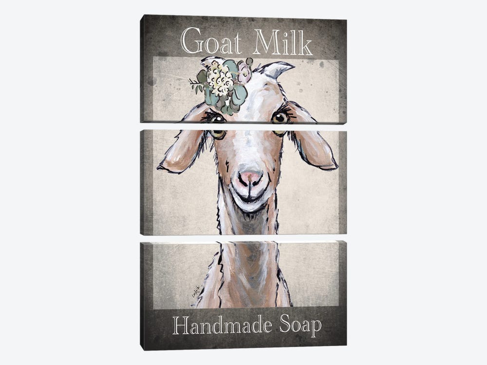 Goat Milk Sign, Goat Farmhouse Art, 'Shyla' Goat Sign by Hippie Hound Studios 3-piece Canvas Wall Art