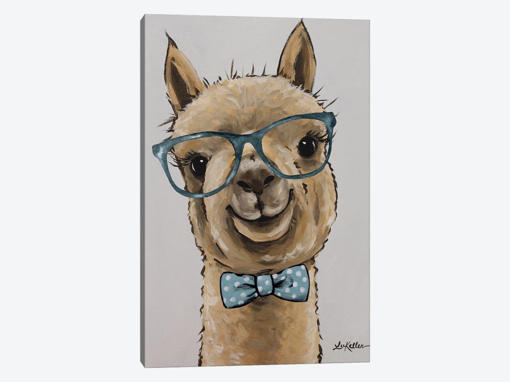 Alpaca, Shenanigan With Bowtie And Glasses II by Hippie Hound Studios 1-piece Canvas Art