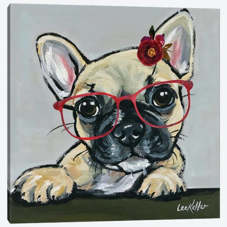 Fancy Frenchie, French Bulldog Canvas Print #HHS611} by Hippie Hound Studios Canvas Art Print