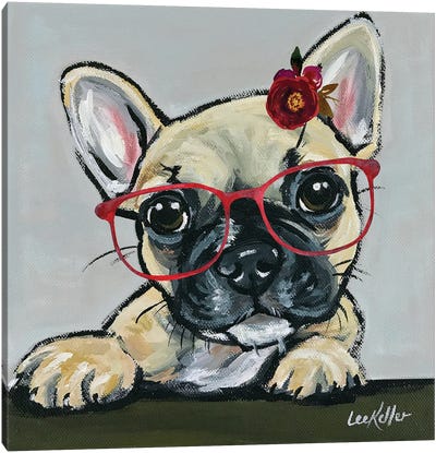 Fancy Frenchie, French Bulldog Canvas Art Print - Hippie Hound Studios