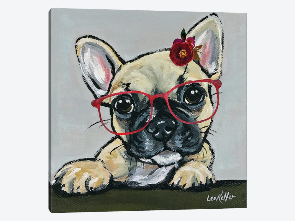 Fancy Frenchie, French Bulldog by Hippie Hound Studios 1-piece Canvas Print