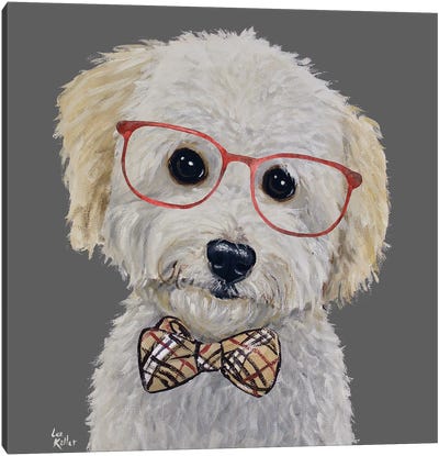 Business Doodle Man, Mini Golden Doodle Canvas Art Print - Poodle Art