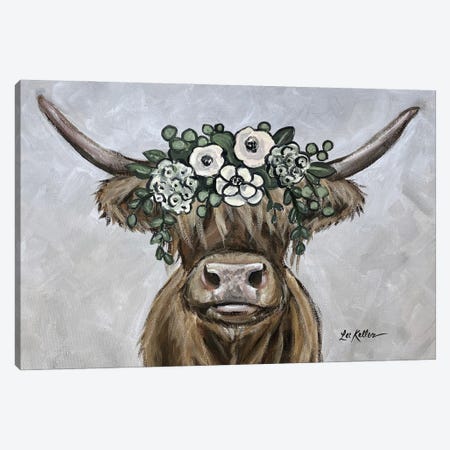 Penny The Highland Cow Canvas Print #HHS617} by Hippie Hound Studios Canvas Wall Art