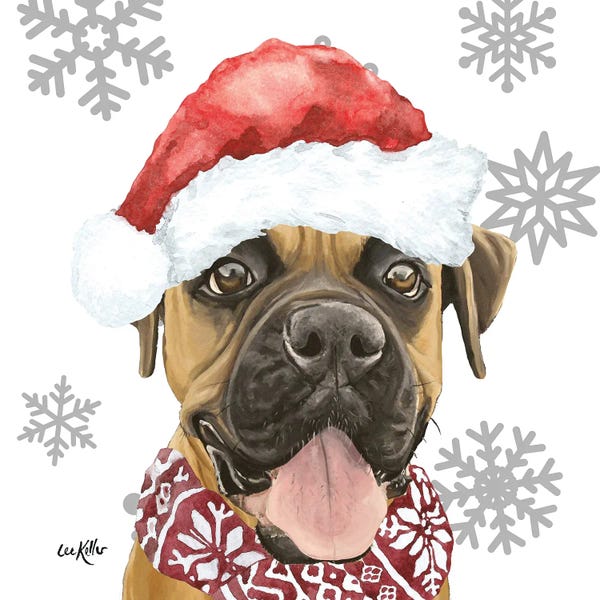 Christmas Animals: Christmas Boxer by Hippie Hound Studios