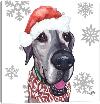 Christmas Great Dane Canvas Art Print - Great Dane Art