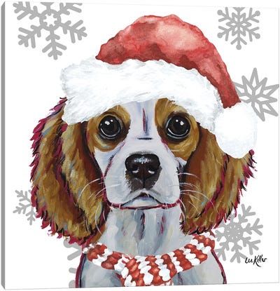 Christmas King Charles Spaniel Canvas Art Print - Cavalier King Charles Spaniel Art
