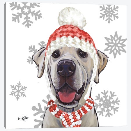 Christmas Yellow Lab Canvas Print #HHS639} by Hippie Hound Studios Canvas Print